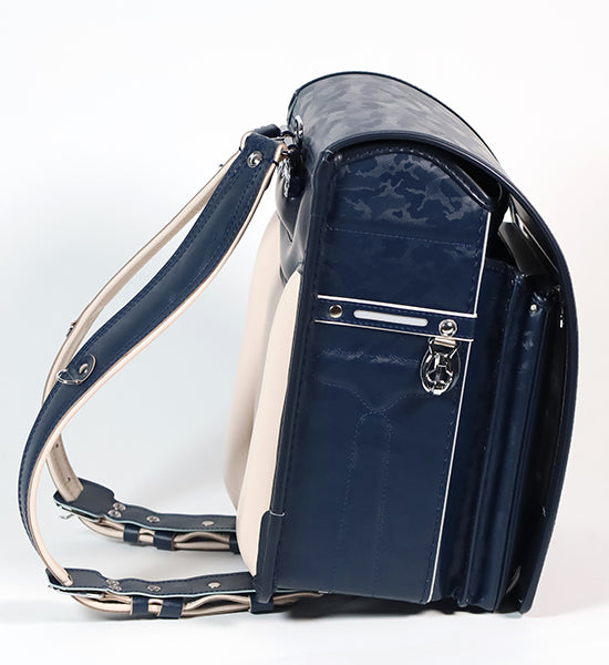 松山製鞄 牛革迷彩 紺