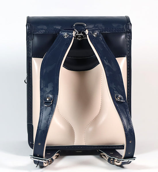 松山製鞄 牛革迷彩 紺