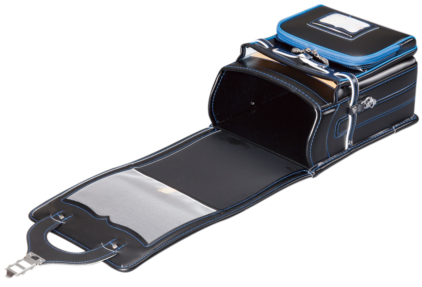 ふくふくらんどオリジナル　人工皮革タフロック®　黒×赤[ステッチ]