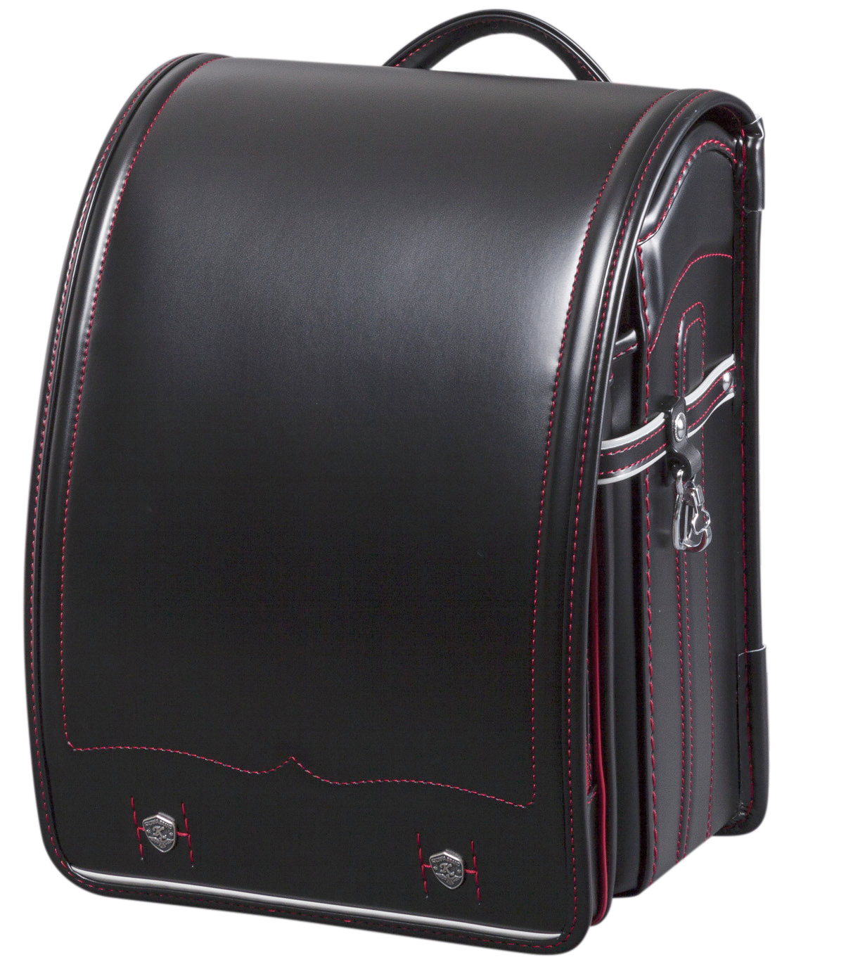 ふくふくらんどオリジナル　人工皮革タフロック®　黒×赤[ステッチ]