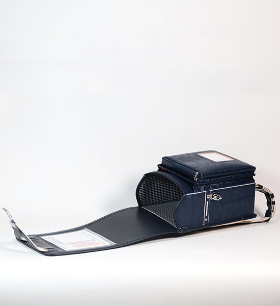 松山製鞄　牛革迷彩　紺